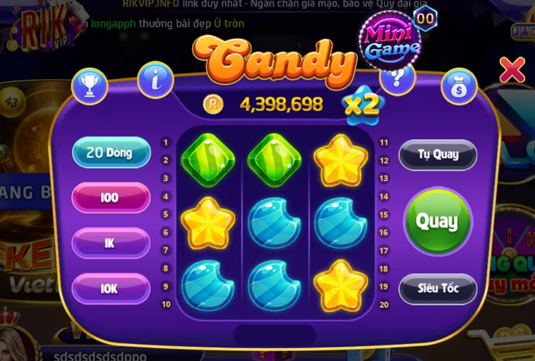 Minigame Candy Tại RikVip Điểm Đến Săn Hũ Đỉnh Cao Cho Mọi Game Thủ