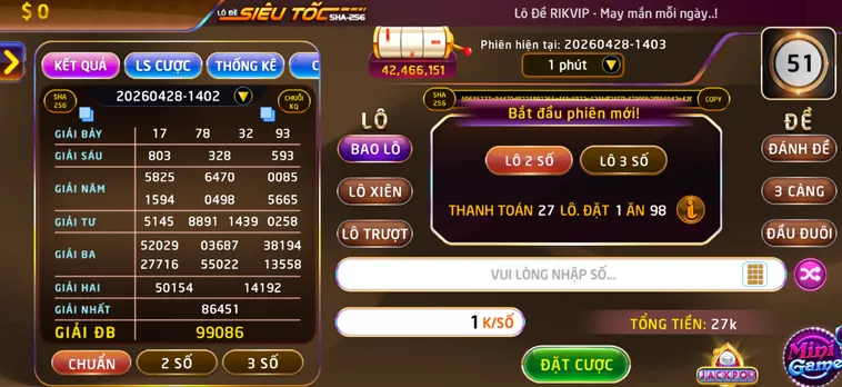 Lô Đề Siêu Tốc Tại RikVip Giải Trí Đỉnh Cao Với Cơ Hội Thắng Lớn