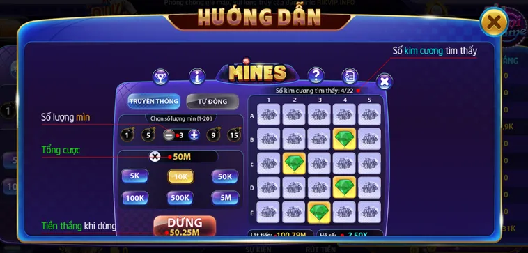 Minigame Mines Tại RikVip Thử Thách Săn Vàng Trong Mỏ Đầy Kịch Tính