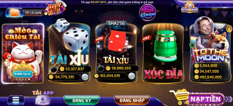 Trang Chủ RikVip Đỉnh Cao Với Đa Dạng Các Trò Chơi Tại Sảnh